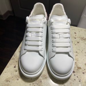 Alexander McQueen platform sneakers pink snakeskin